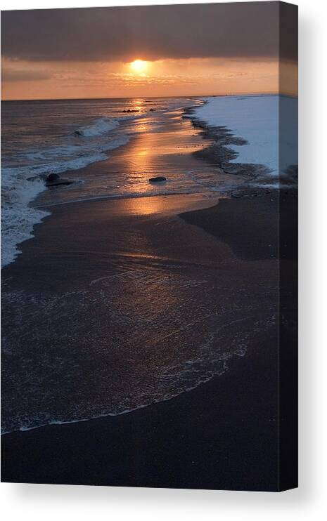 Sea Canvas Print featuring the photograph Between Sea and Snow by Jean-Pierre Ducondi
