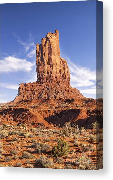 Big Indian Butte Canvas Print featuring the photograph Big Indian Butte Monument Valley Arizona by Colin and Linda McKie
