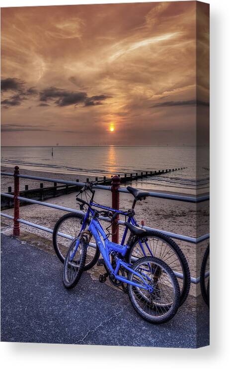 Sunset Canvas Print featuring the photograph Bike Ride at Sunset by Ian Mitchell