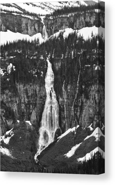 Glacier National Park Canvas Print featuring the photograph Bird Woman Waterfalls by Crystal Wightman