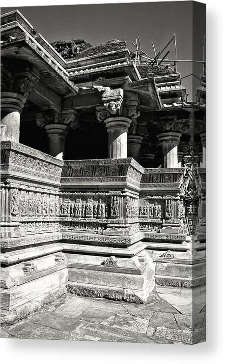Indian Architecture Canvas Print featuring the photograph Black and White Architecture Series by Cathy Anderson