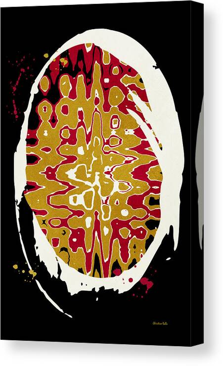 Black Canvas Print featuring the mixed media Black Gold Abstract Art by Christina Rollo