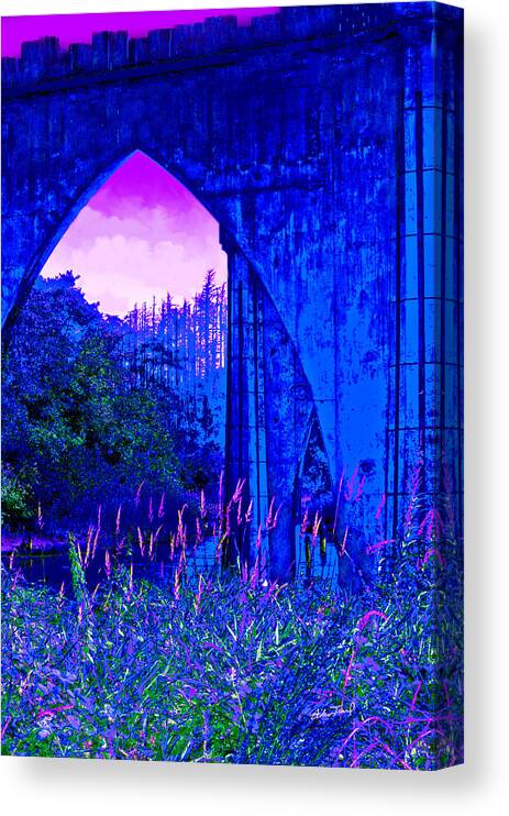 Blue Canvas Print featuring the photograph Blue Bridge by Adria Trail