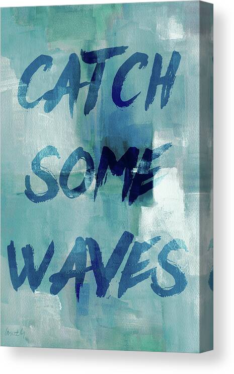 Blue Canvas Print featuring the painting Blue Waves I by Lanie Loreth