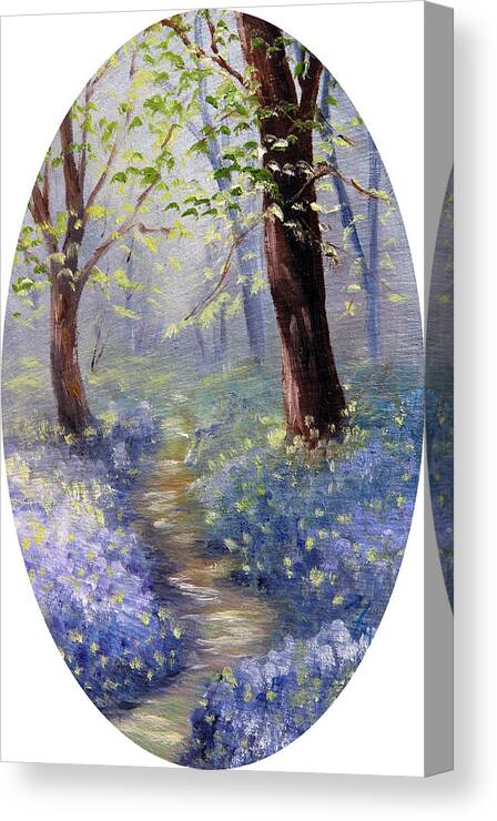 Bluebells Canvas Print featuring the painting Bluebell Wood by Meaghan Troup