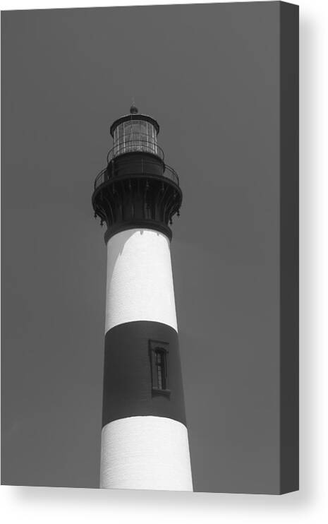 Lighthouse Canvas Print featuring the photograph Bodie Lighthouse Black and White by Cathy Lindsey