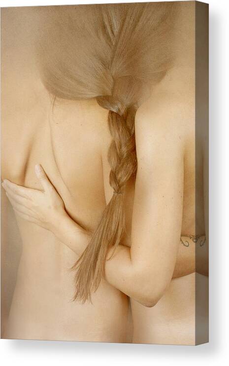 Fine Art Nude Canvas Print featuring the photograph Bonded by Olga Mest