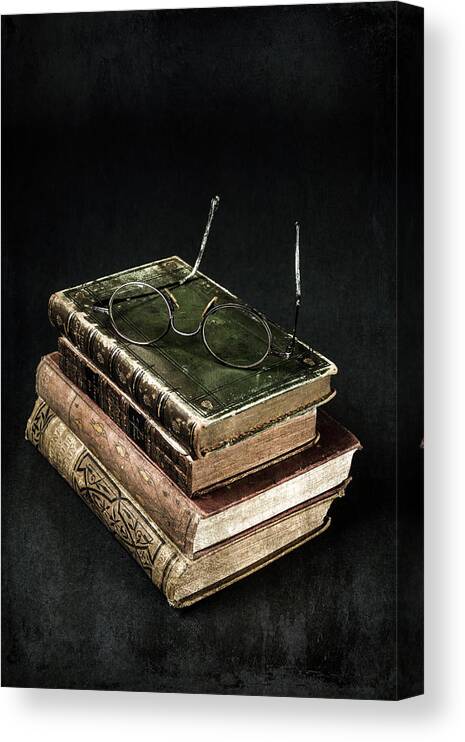 Book Canvas Print featuring the photograph Books With Glasses by Joana Kruse