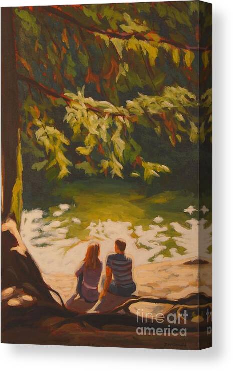 Nature Canvas Print featuring the painting Bright Angel Moment by Janet McDonald