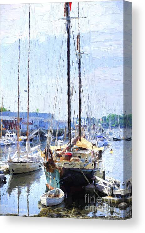 Ships Canvas Print featuring the digital art Camden Boats by Linda Olsen