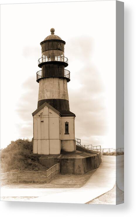 Cape Disappointment Canvas Print featuring the photograph Cape Disappointment Lighthouse by Cathy Anderson