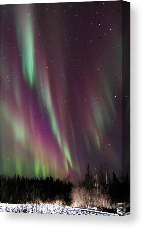 Aurora Borealis Canvas Print featuring the photograph Cascading Aurora by Valerie Pond