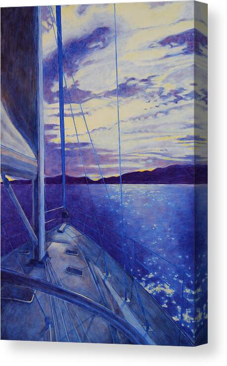 Boat Canvas Print featuring the painting Catalina by Andrew Danielsen