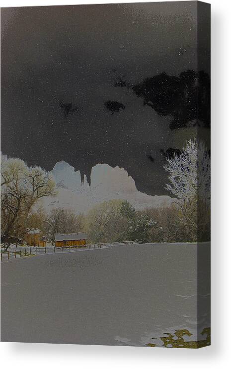 Cathedral Rock Canvas Print featuring the photograph Cathedral Glistens by Tom Kelly