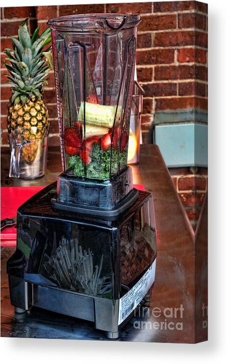 Blender Canvas Print featuring the photograph Cat's Kaleberry Smoothie by Edward Sobuta