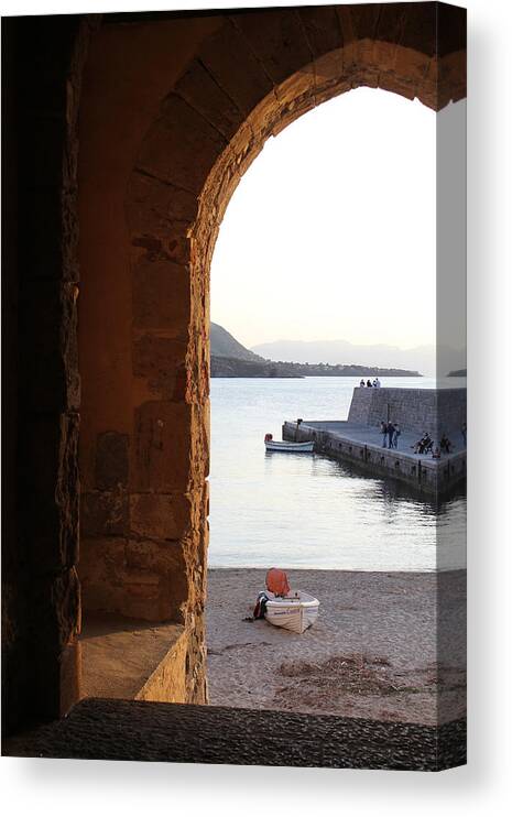 Cefalu Canvas Print featuring the photograph Cefalu Harbor, Italy by Holly C. Freeman