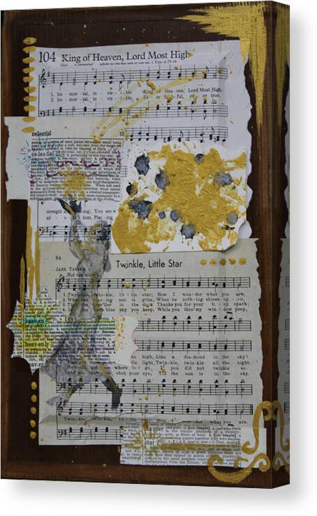 Twinkle Canvas Print featuring the mixed media Celestial Lullaby by Allison Fox
