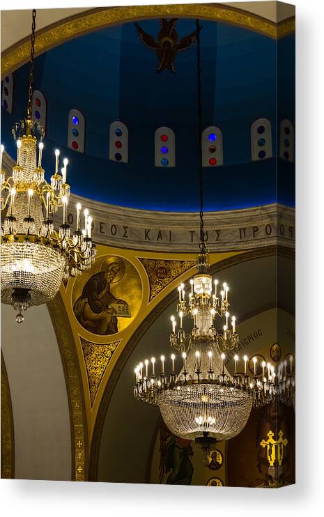 1948 Canvas Print featuring the photograph Chandeliers and Arches by Ed Gleichman