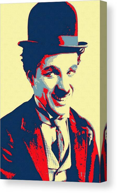 Actor Canvas Print featuring the photograph Charles Chaplin Charlot by Art Cinema Gallery