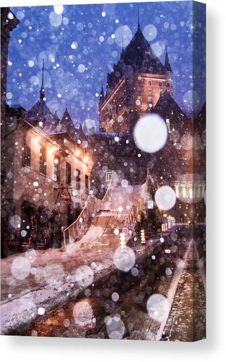 Color Canvas Print featuring the photograph Chateau Frontenac by Arkady Kunysz