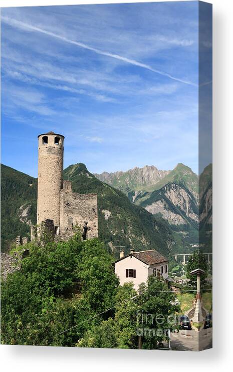 Alps Canvas Print featuring the photograph Chatelard castle by Antonio Scarpi