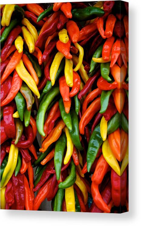 Chile Canvas Print featuring the photograph Chile Ristras by Mary Lee Dereske