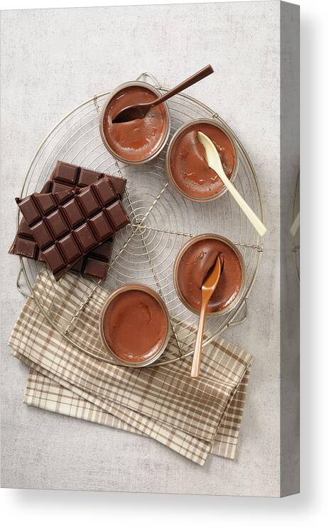 Chocolate Sauce Canvas Print featuring the photograph Chocolate Cream by Riou