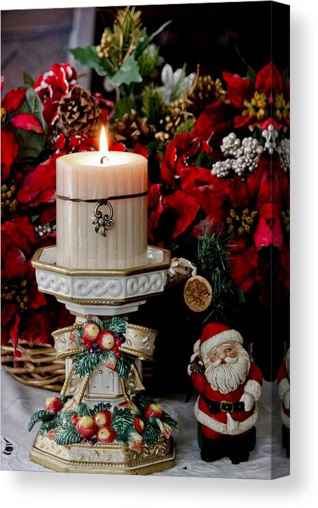 Merry Christmas Canvas Print featuring the photograph Christmas Candle by Ivete Basso Photography