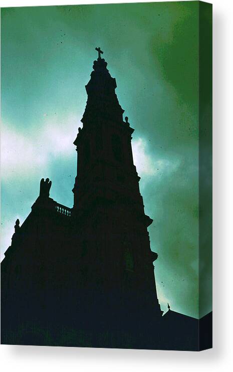 Church Silhouette Canvas Print featuring the photograph Church Silhouette by Donna Walsh