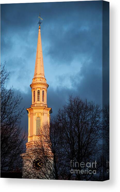 Church Canvas Print featuring the photograph Church Steeple - Lexington Massachusetts by Brian Jannsen