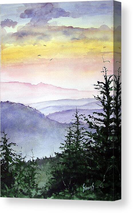 Mountains Canvas Print featuring the painting Clear Mountain Morning II by Sam Sidders