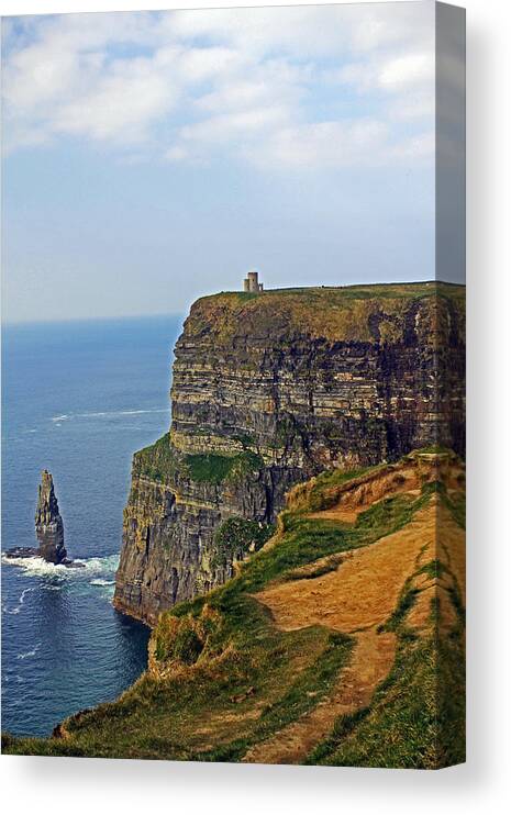 Ireland Canvas Print featuring the photograph Cliffside Steeple by Jennifer Robin
