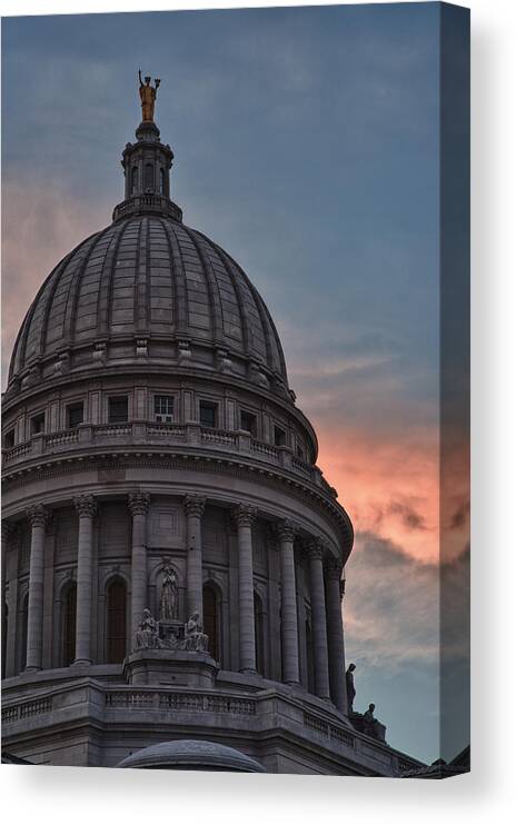 Clouds Canvas Print featuring the photograph Clouds Over Democracy by Sebastian Musial