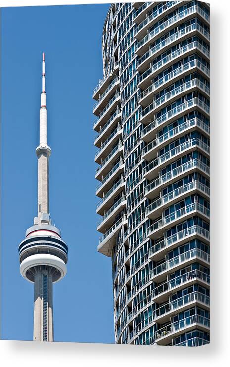 Toronto Canvas Print featuring the photograph CN Tower Toronto Ontario by Marek Poplawski