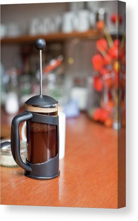 Domestic Room Canvas Print featuring the photograph Coffee Maker by Ursula Alter