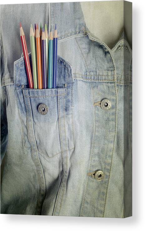 Coloured Canvas Print featuring the photograph Coloured Pencils by Joana Kruse