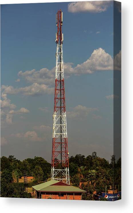 Communications Tower Canvas Print featuring the photograph Communications Tower by Mauro Fermariello/science Photo Library