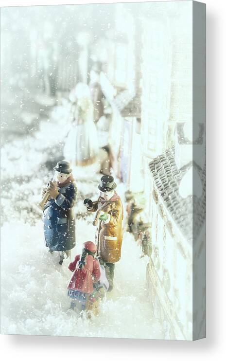 Christmas Village Canvas Print featuring the photograph Concert In The Snow by Caitlyn Grasso