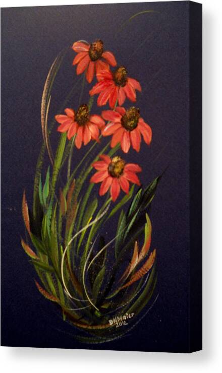 Daisy Canvas Print featuring the painting Coneflower by Dorothy Maier