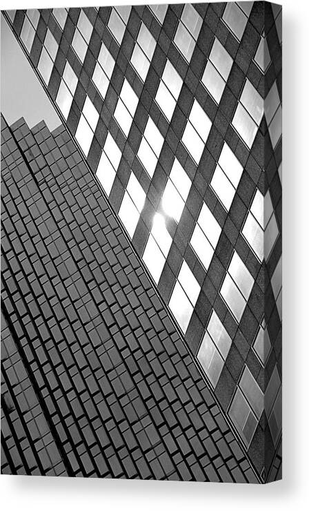 Black And White Canvas Print featuring the photograph Contrasting Architecture by Valentino Visentini
