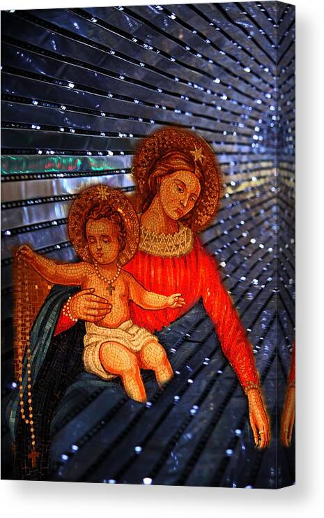 Mary Canvas Print featuring the digital art Cosmic Mother and Child by William Rockwell
