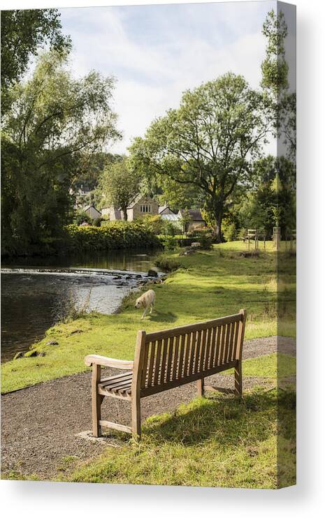 Country Canvas Print featuring the photograph Country Bench by Amanda Elwell