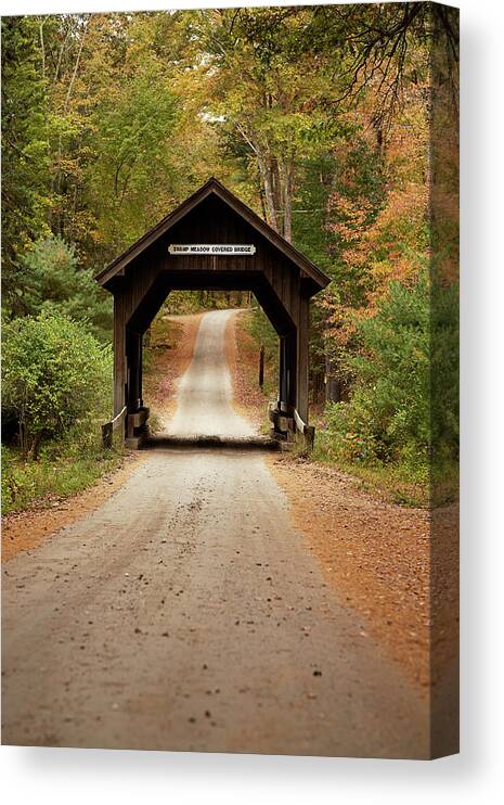 Tranquility Canvas Print featuring the photograph Covered Bridge by Matt Carr