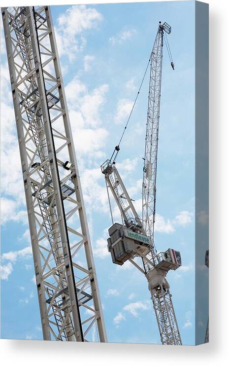 Build Canvas Print featuring the photograph Crane Against Sky by Gustoimages/science Photo Library