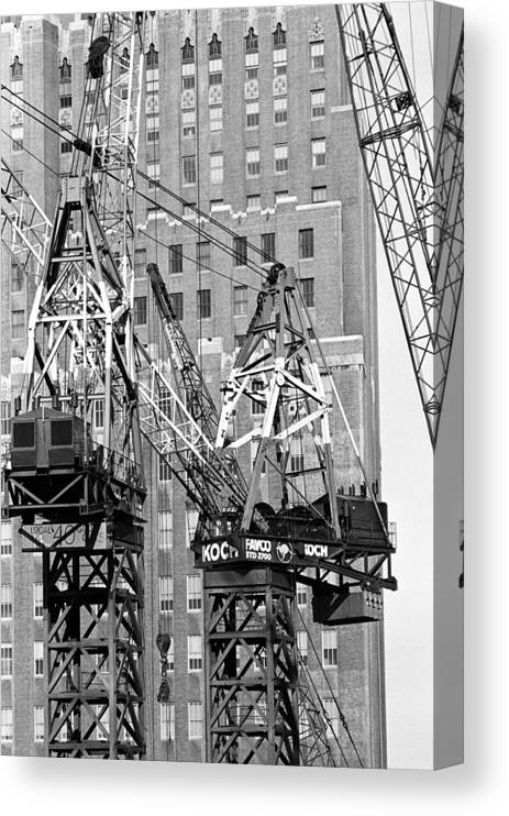 Wtc Canvas Print featuring the photograph Cranes Ready For Action by William Haggart