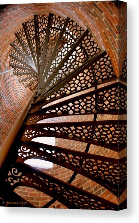 Stairwell Canvas Print featuring the photograph Curves of Steel by Andrea Platt