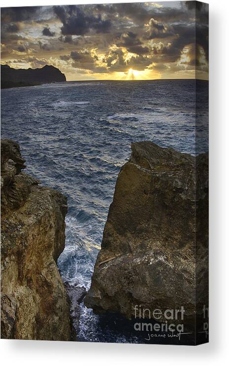 Ocean Canvas Print featuring the photograph Da Crack Sunrise Kauai by Joanne West