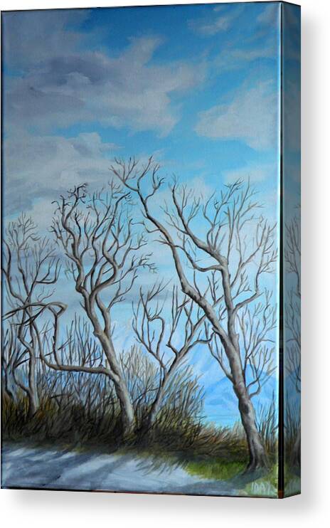 Sky Canvas Print featuring the painting Dallas Road view by Ida Eriksen