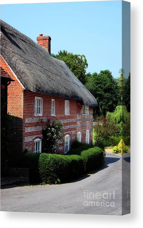 Nether Wallop Canvas Print featuring the photograph Dane Cottage Nether Wallop by Terri Waters