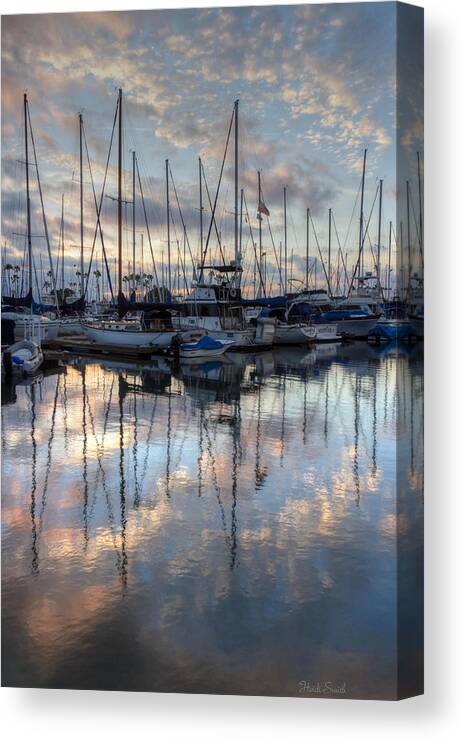 Dock Canvas Print featuring the photograph Dappled Winter Sky by Heidi Smith
